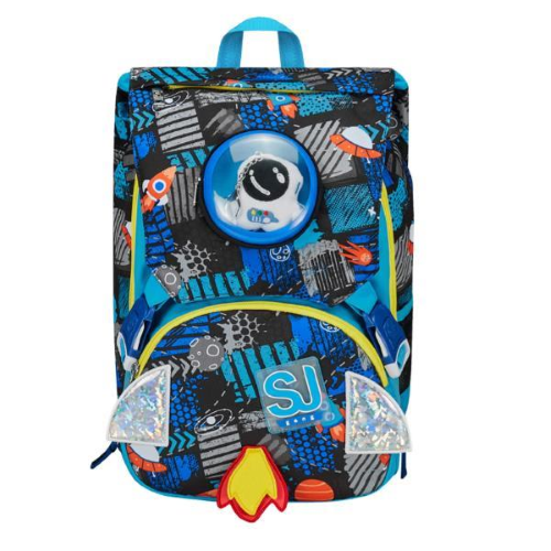 SEVEN SJ GANG ZAINO IN POLIESTERE ESTENSIBILE 2 SCOMPARTI CON TASCA FRONTALE E TASCA BORRACCIA BLU GO TO SPACE